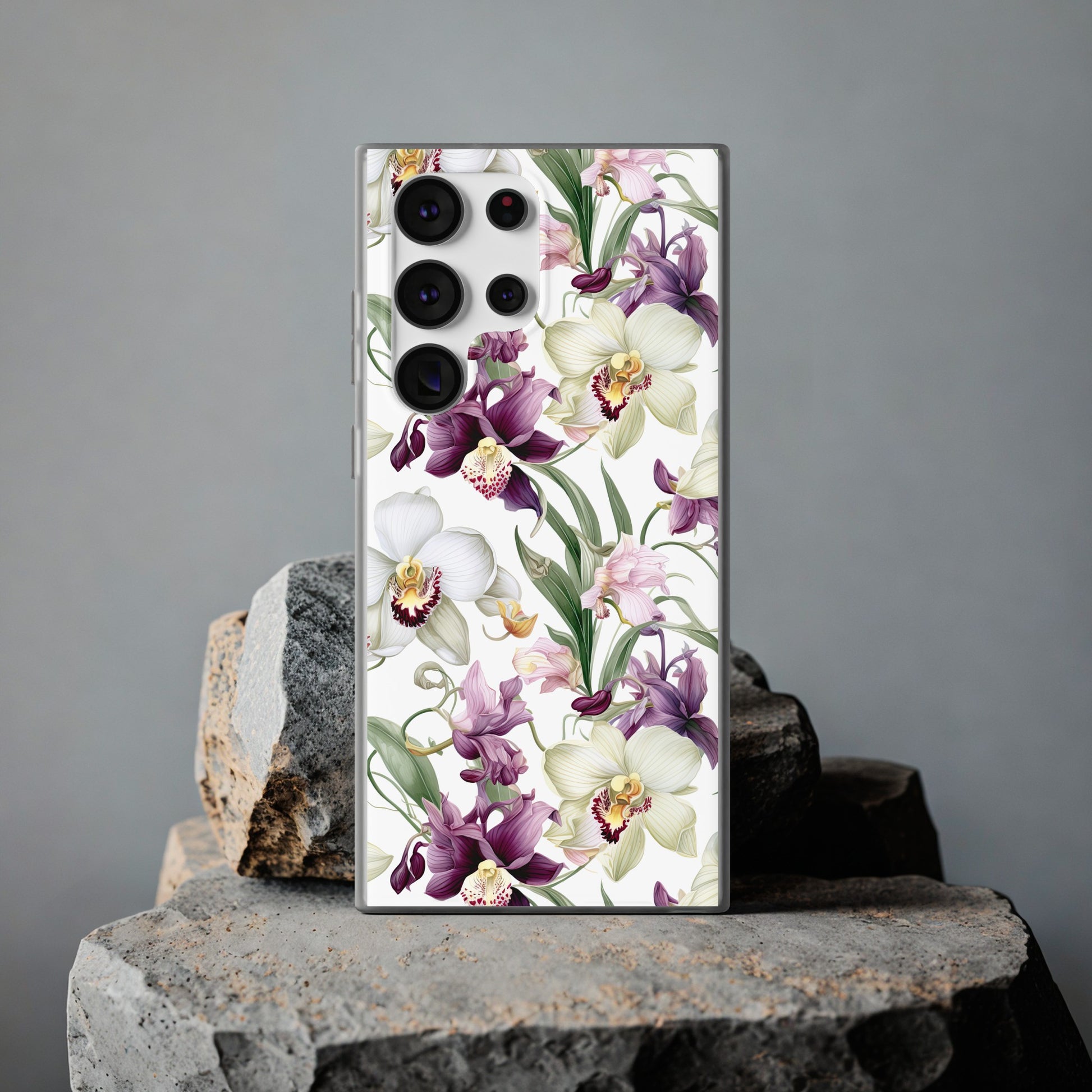 Étui de téléphone flexible orchidée lilas 