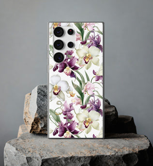 Étui de téléphone flexible orchidée lilas 