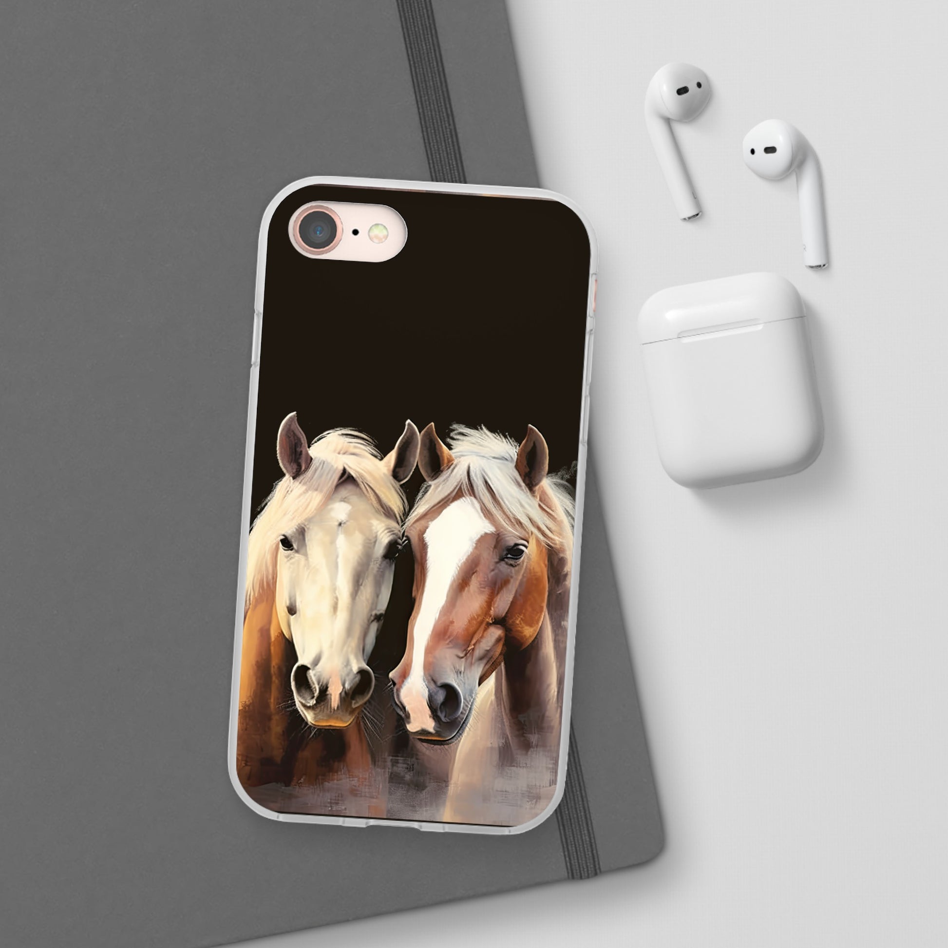 Étui de téléphone flexible pour chevaux « Compagnons fiables »