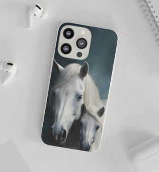 Flexible White Horse Phone Case