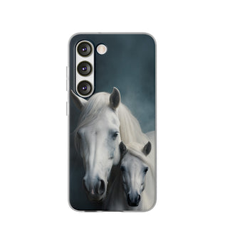 Flexible White Horse Phone Case