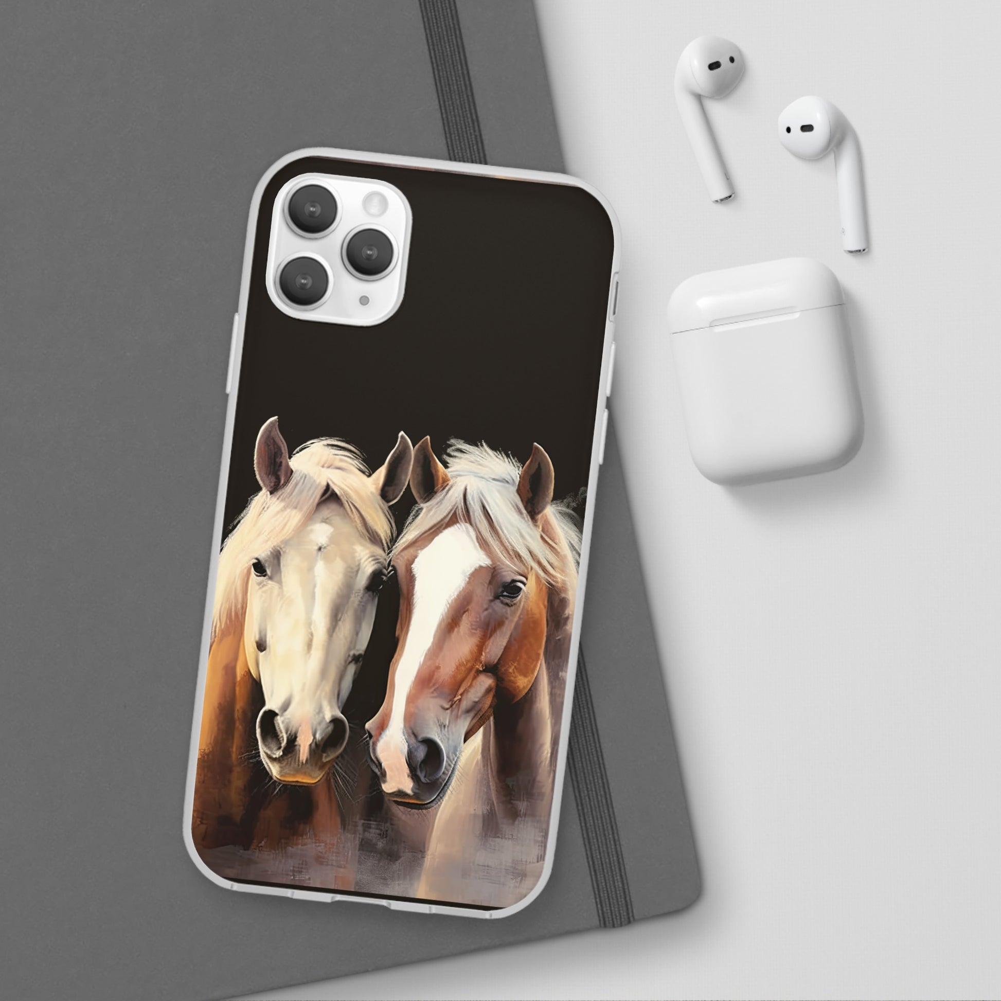 Étui de téléphone flexible pour chevaux « Compagnons fiables »