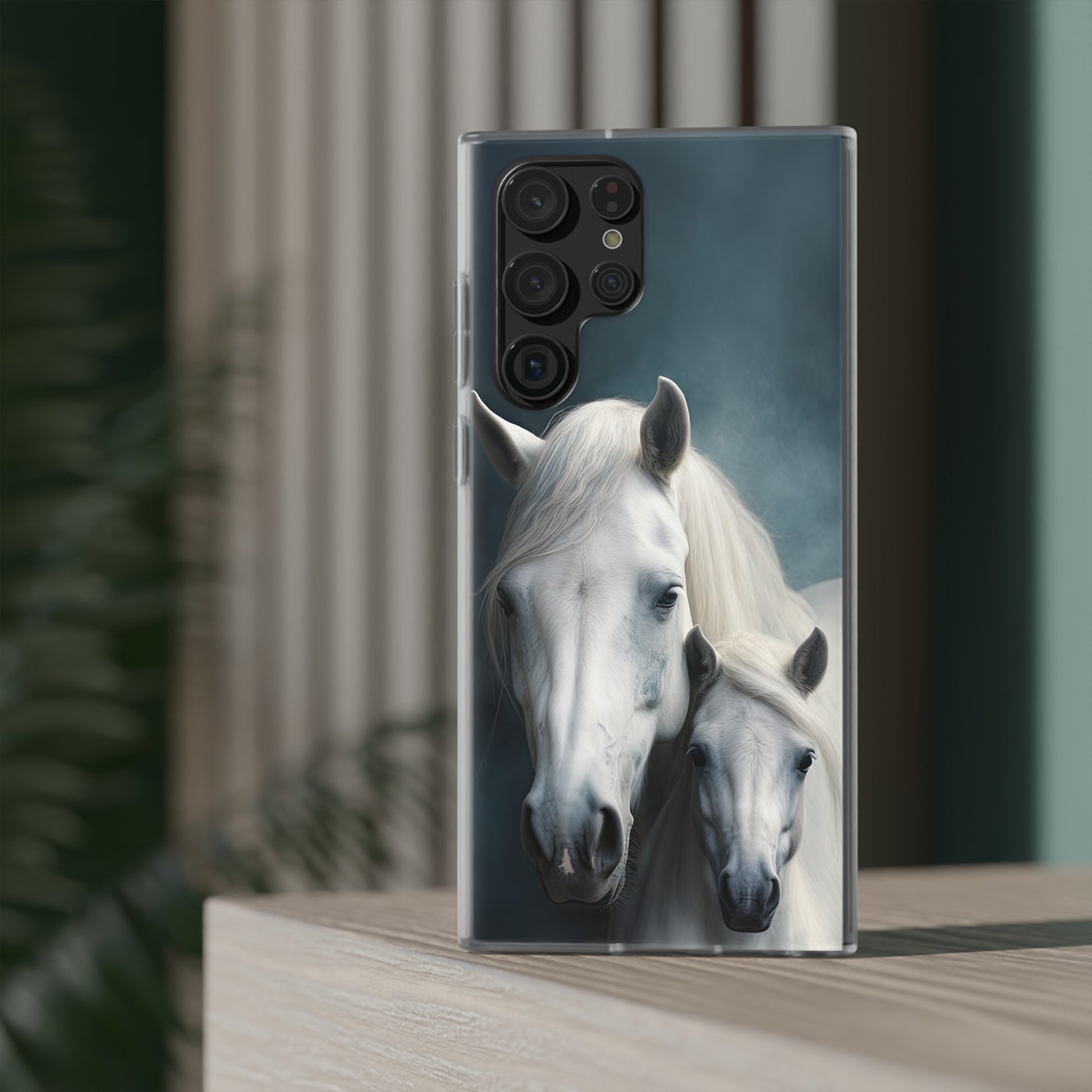 Flexible White Horse Phone Case