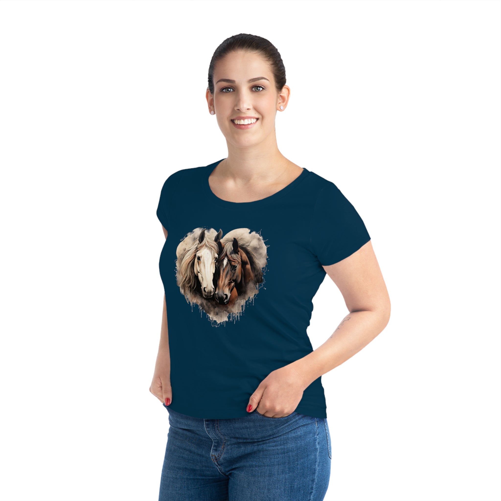 Symphony of Stallions Women's Horse Tee - Eco-Friendly