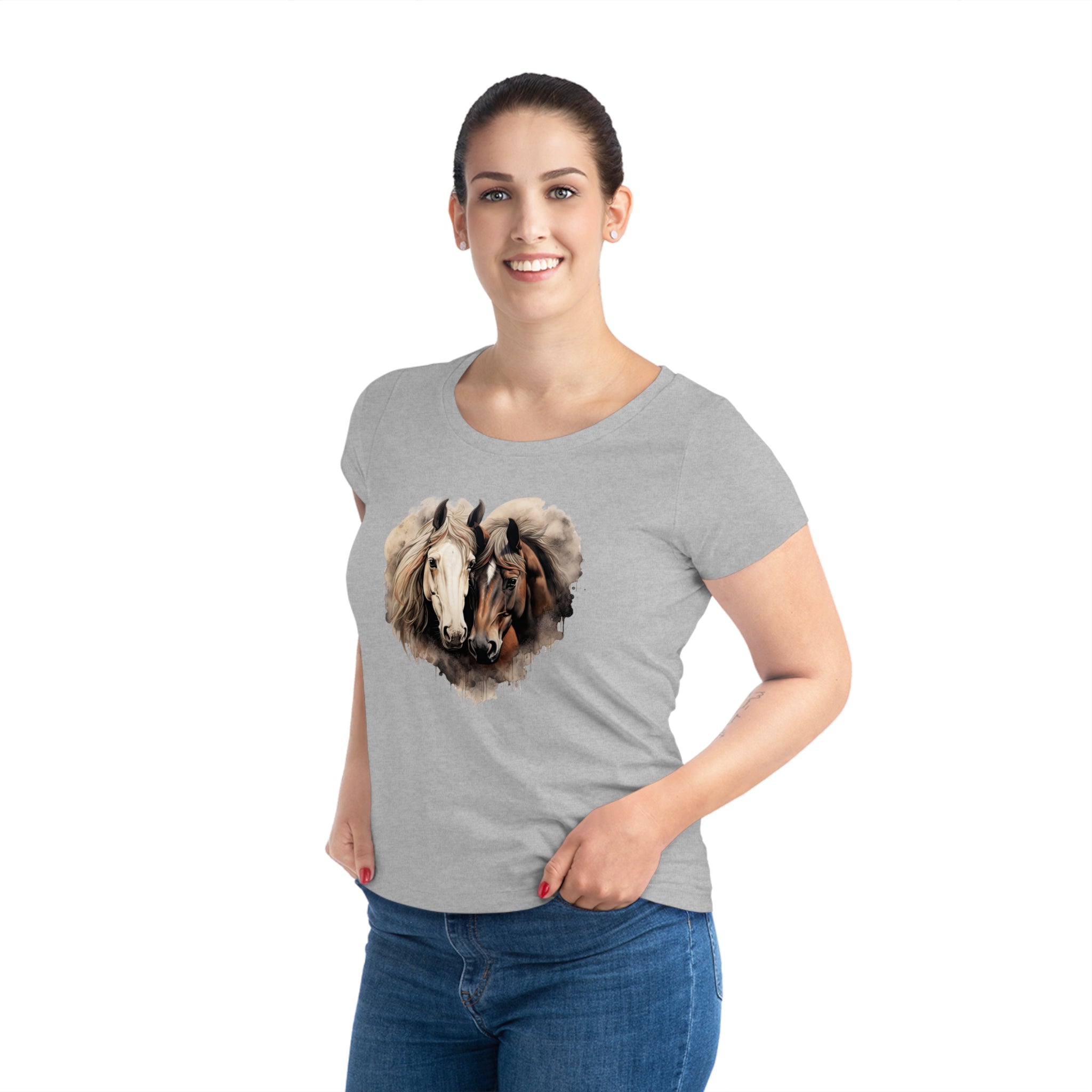 Symphony of Stallions Women's Horse Tee - Eco-Friendly