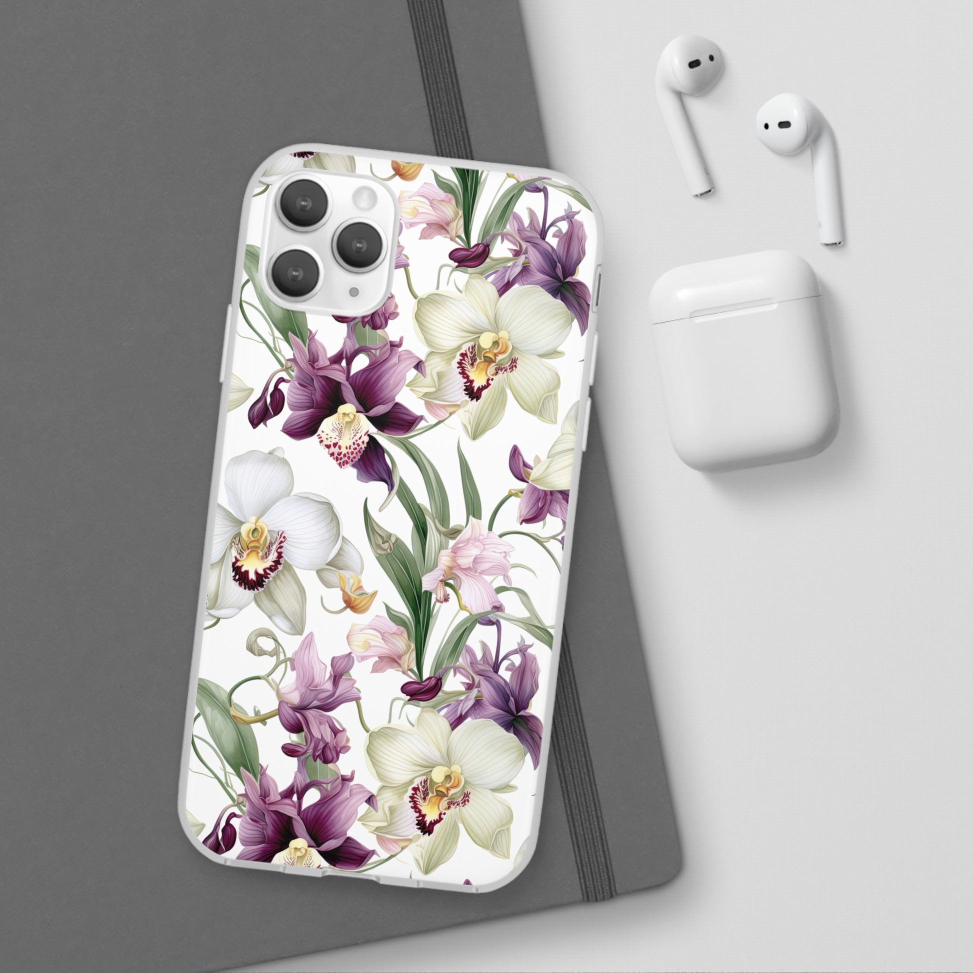 Étui de téléphone flexible orchidée lilas 