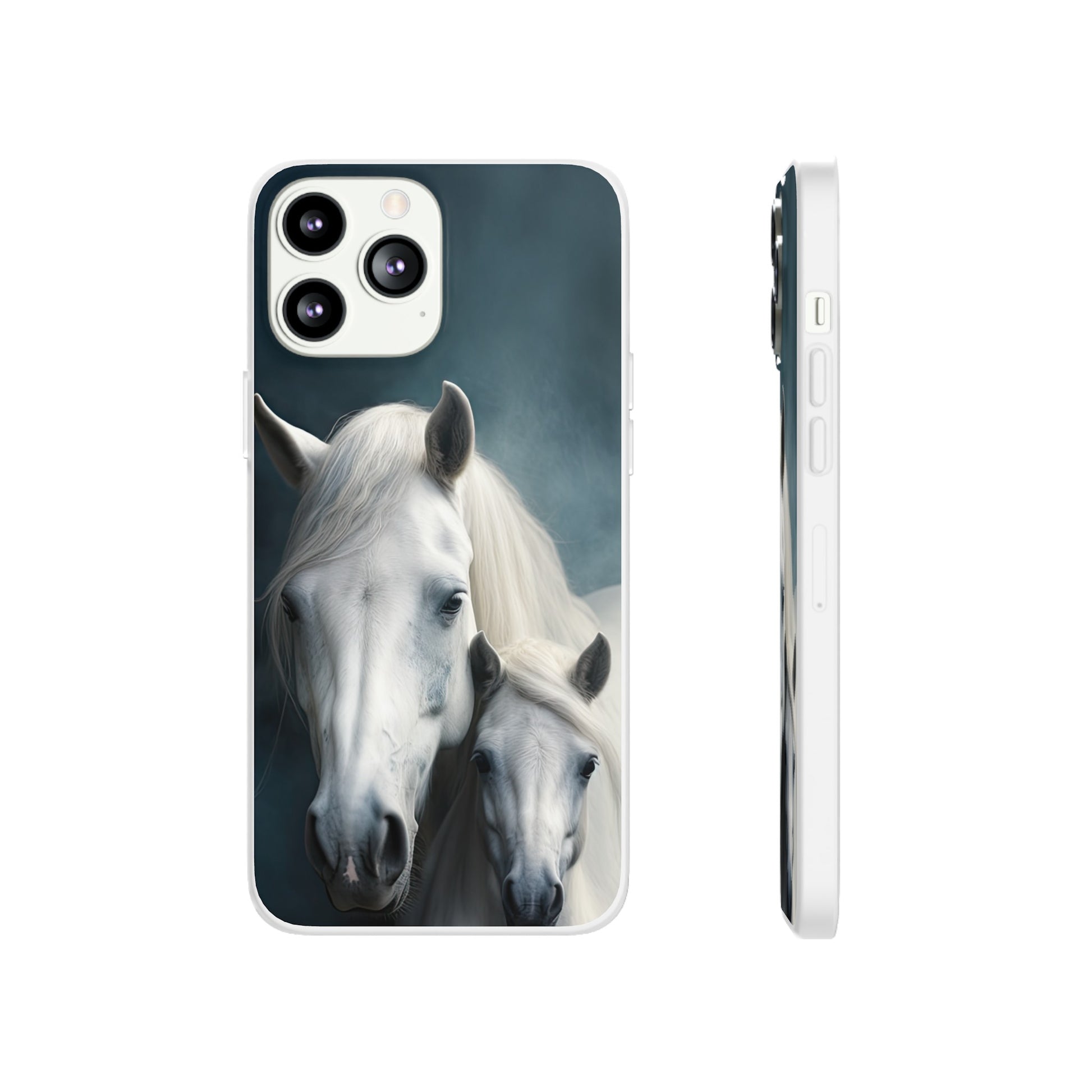 Flexible White Horse Phone Case