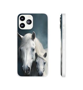 Flexible White Horse Phone Case