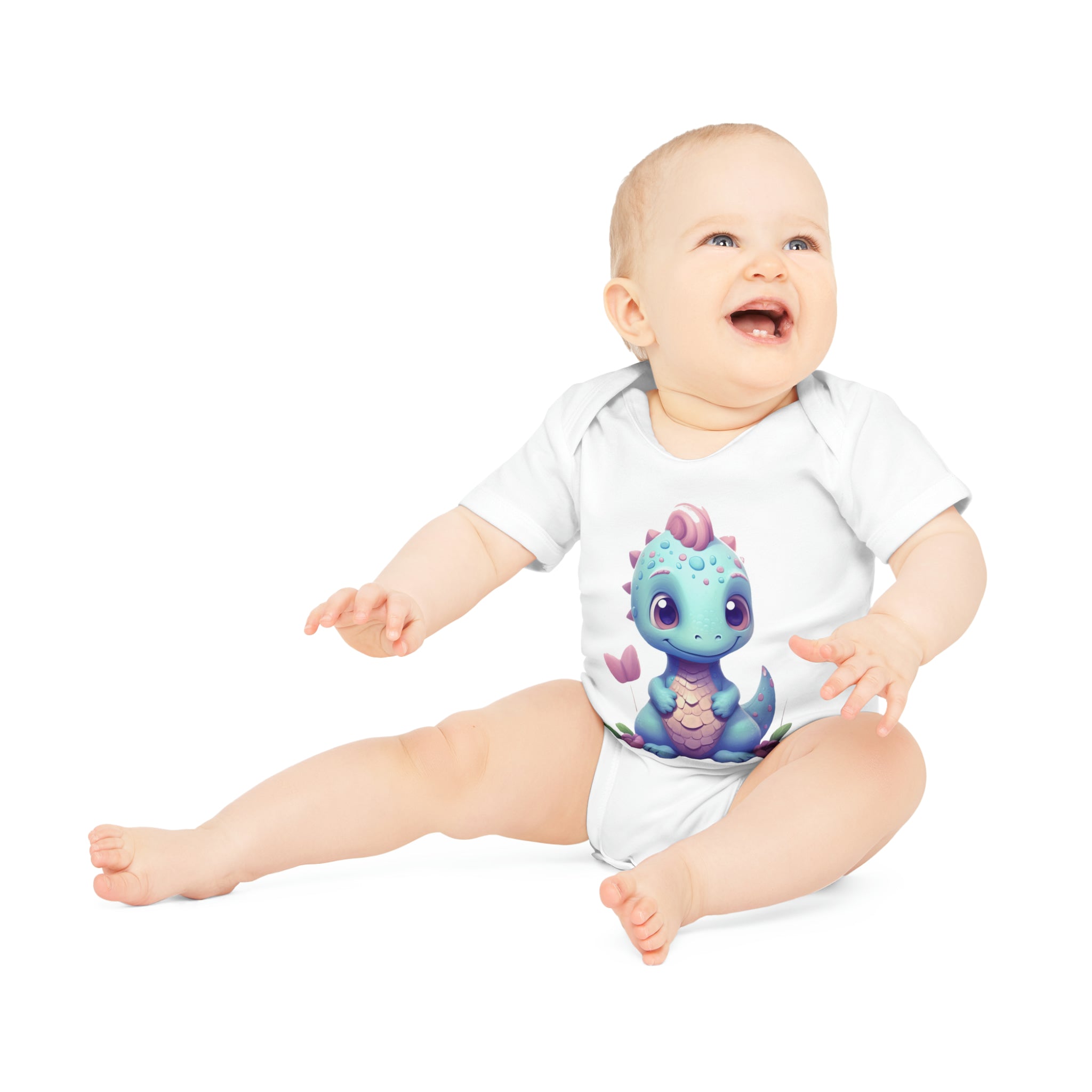 Short-Sleeve Baby Dino Body - Eco-Friendly