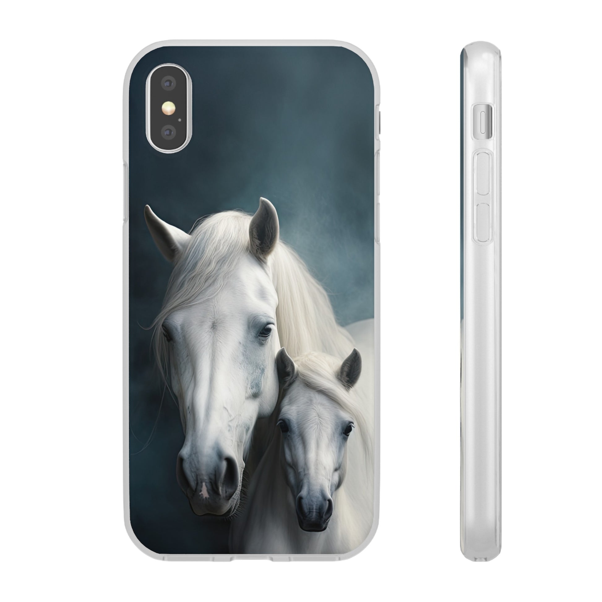 Étui de téléphone flexible cheval blanc 