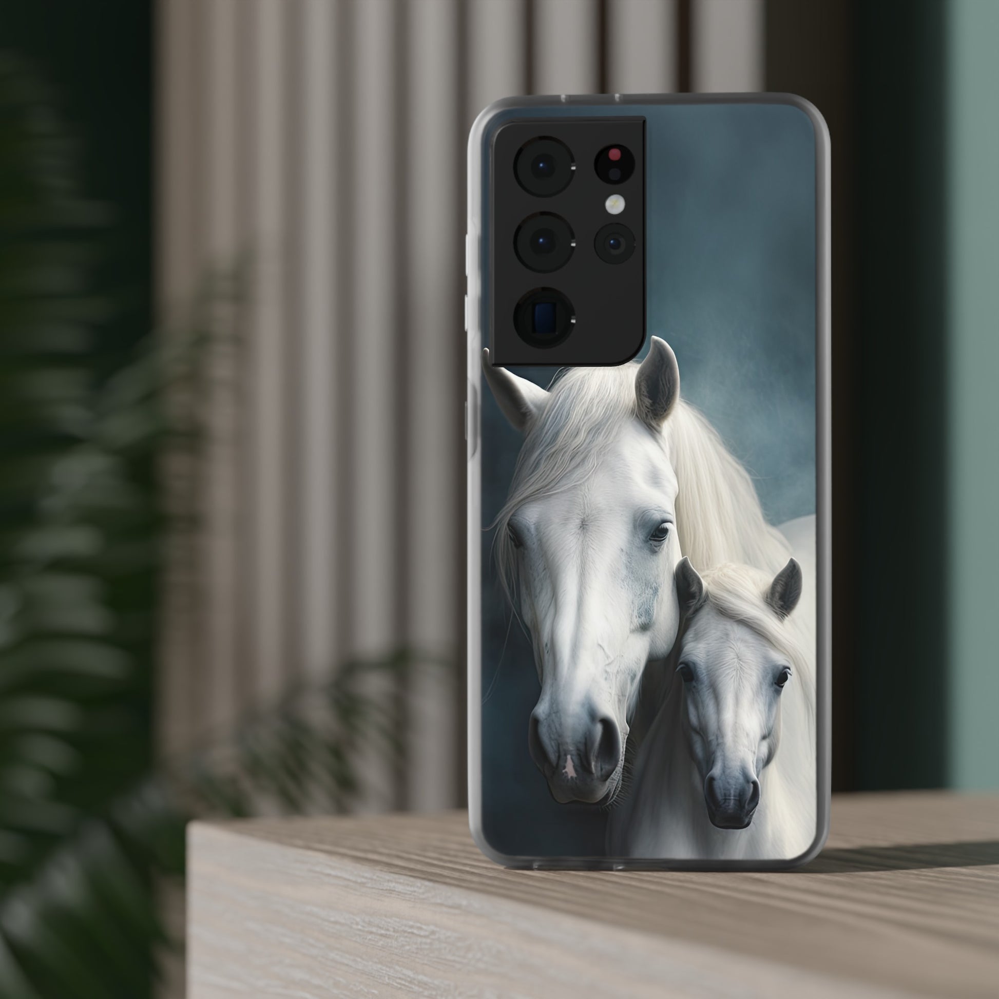 Flexible White Horse Phone Case