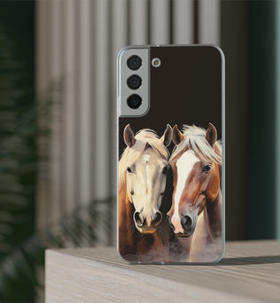 Étui de téléphone flexible pour chevaux « Compagnons fiables »