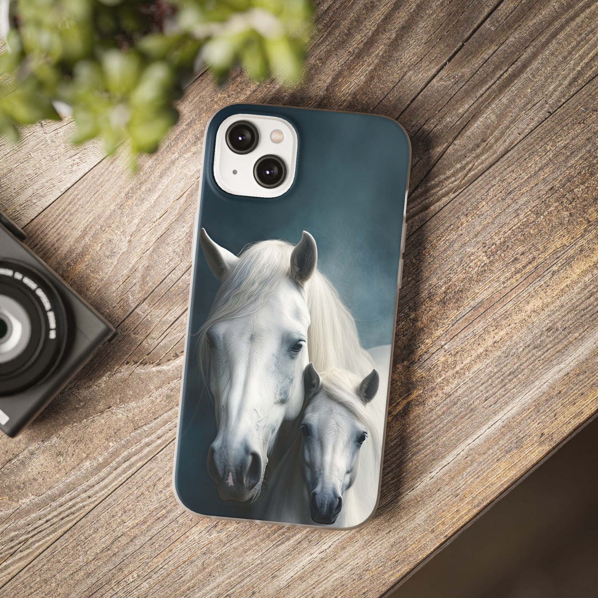 Flexible White Horse Phone Case