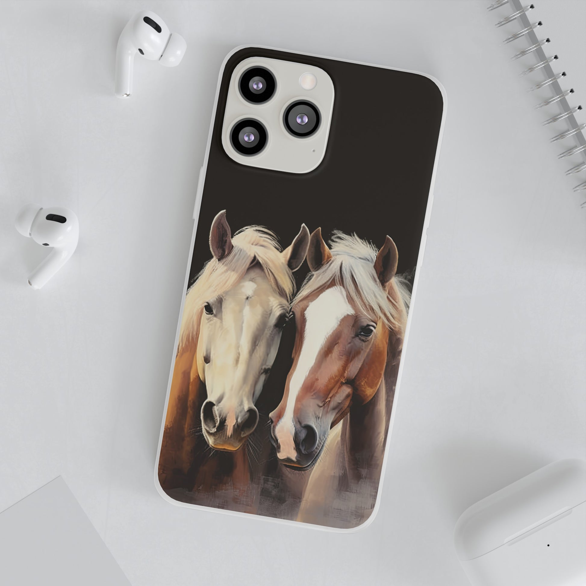 Étui de téléphone flexible pour chevaux « Compagnons fiables »