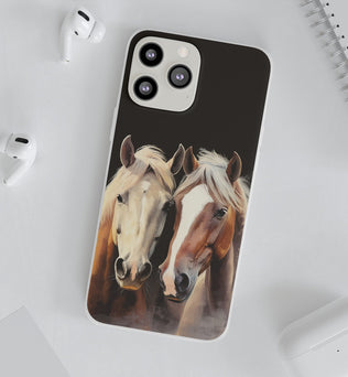 Étui de téléphone flexible pour chevaux « Compagnons fiables »