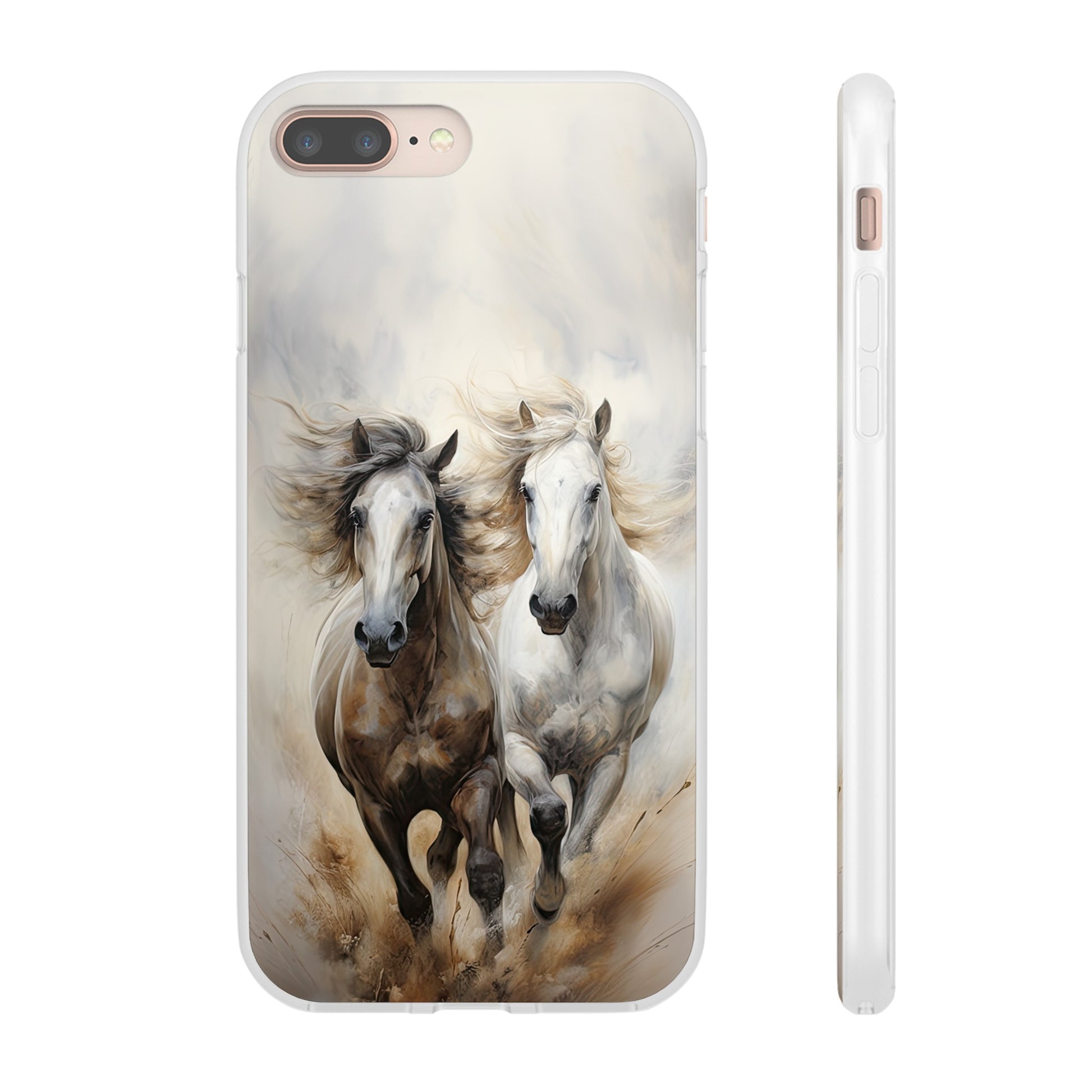 Étui de téléphone flexible sur le thème du cheval « Champions Unleashed »