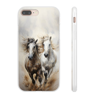 Étui de téléphone flexible sur le thème du cheval « Champions Unleashed »