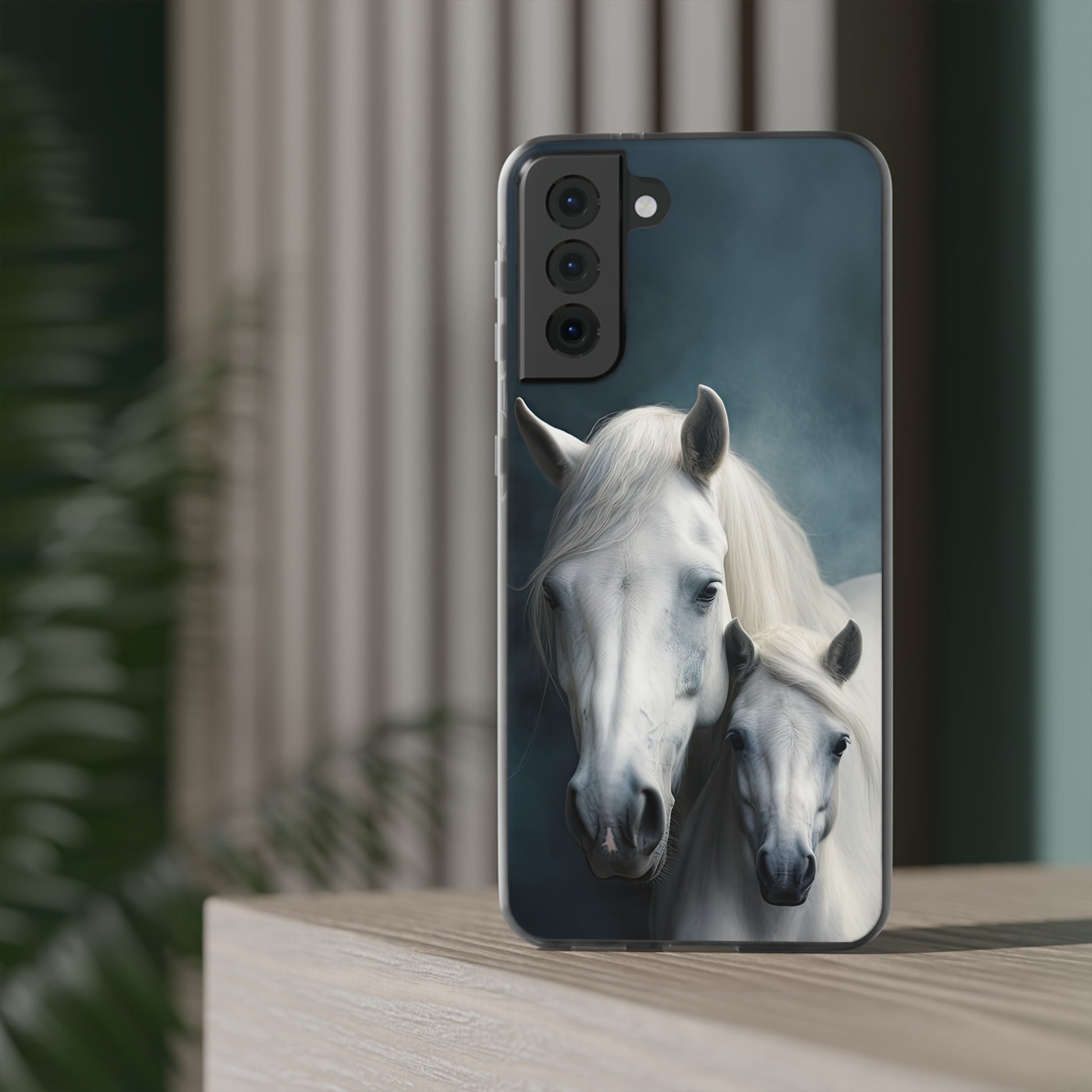 Flexible White Horse Phone Case