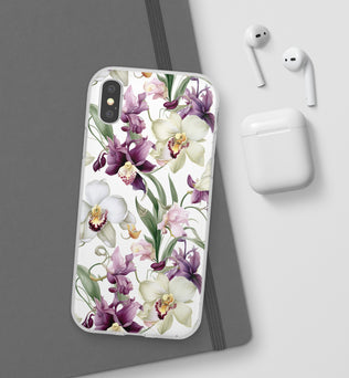 Étui de téléphone flexible orchidée lilas 