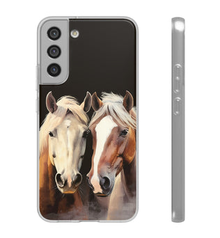 Étui de téléphone flexible pour chevaux « Compagnons fiables »