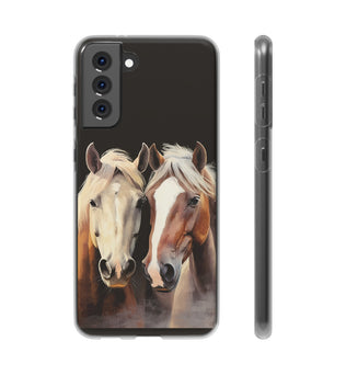 Étui de téléphone flexible pour chevaux « Compagnons fiables »