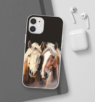 Étui de téléphone flexible pour chevaux « Compagnons fiables »