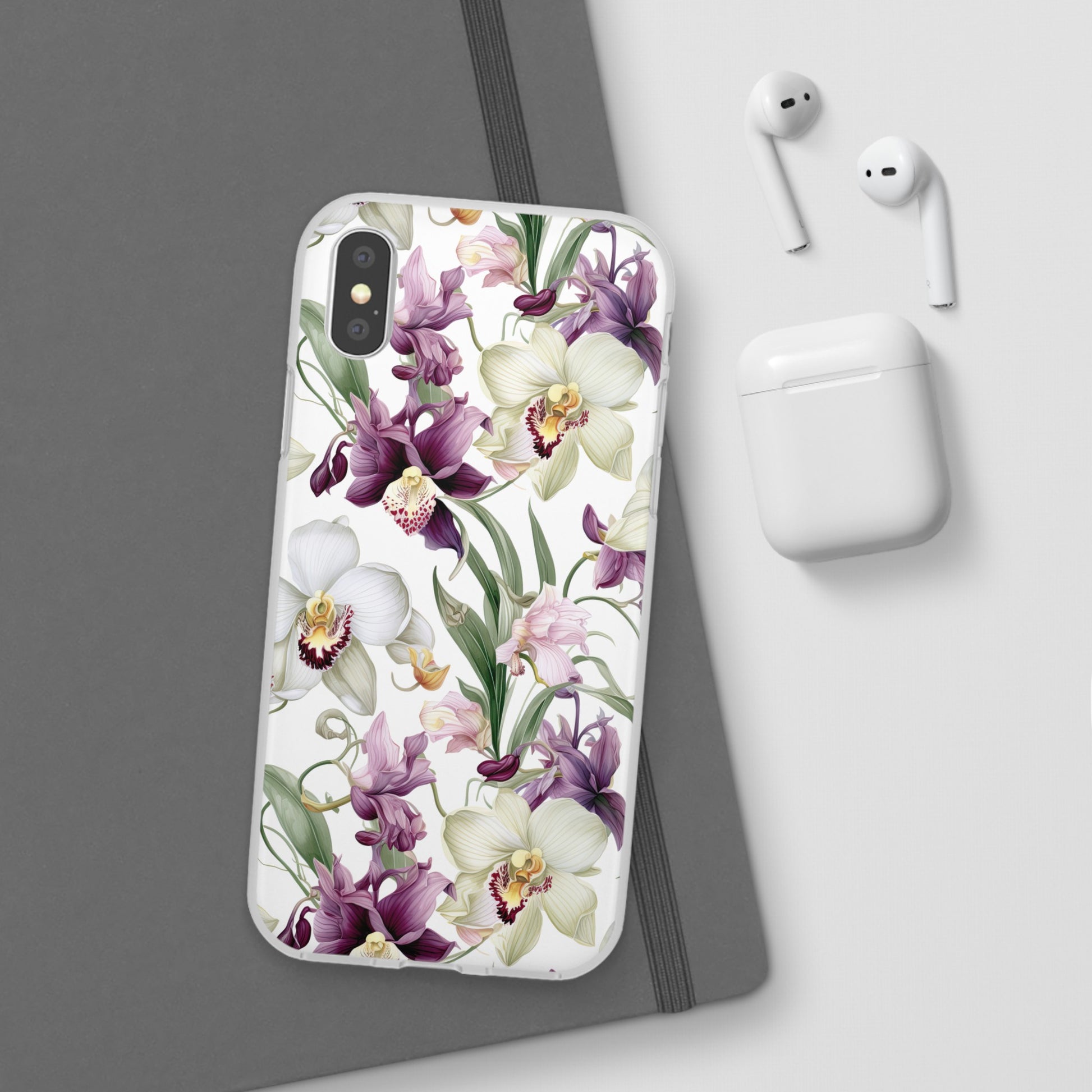 Étui de téléphone flexible orchidée lilas 