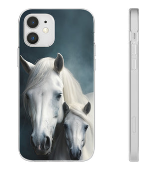 Flexible White Horse Phone Case