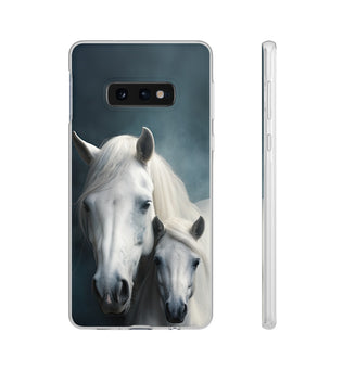 Étui de téléphone flexible cheval blanc 