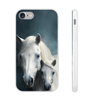 Flexible White Horse Phone Case