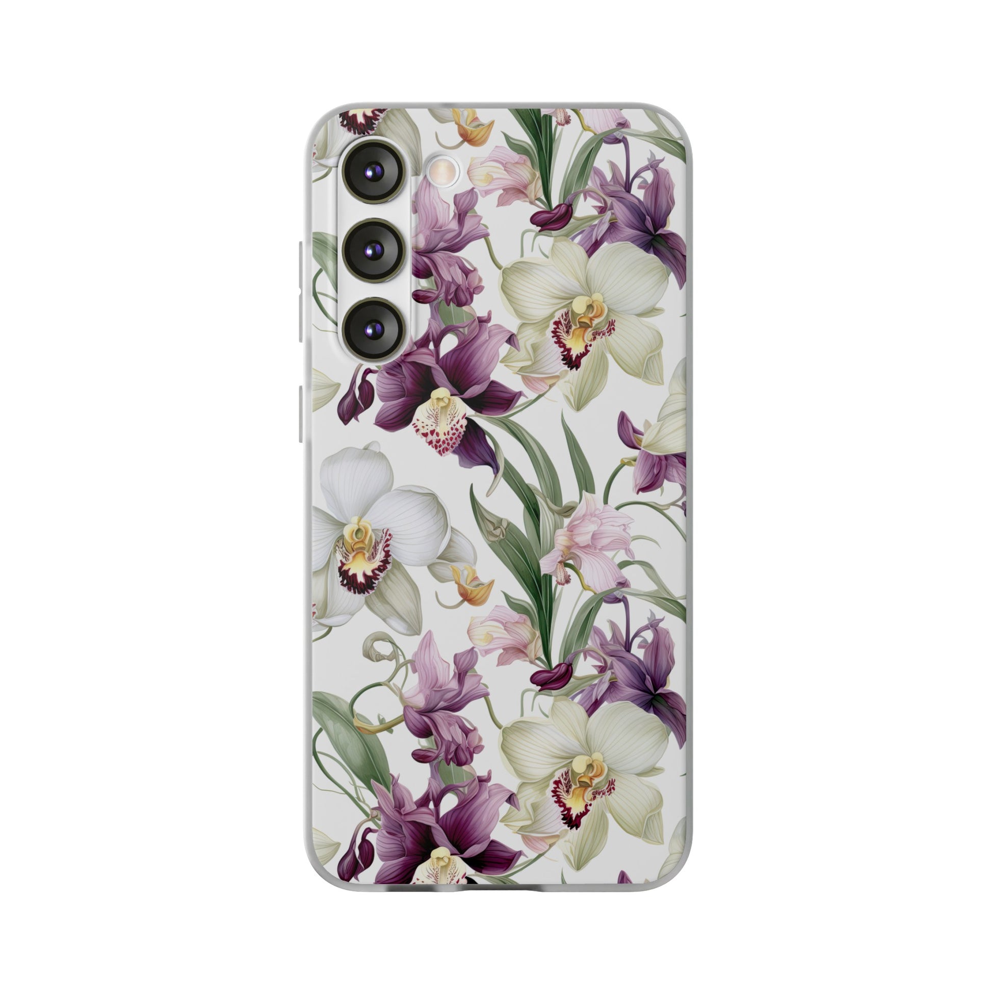 Étui de téléphone flexible orchidée lilas 