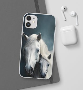 Flexible White Horse Phone Case