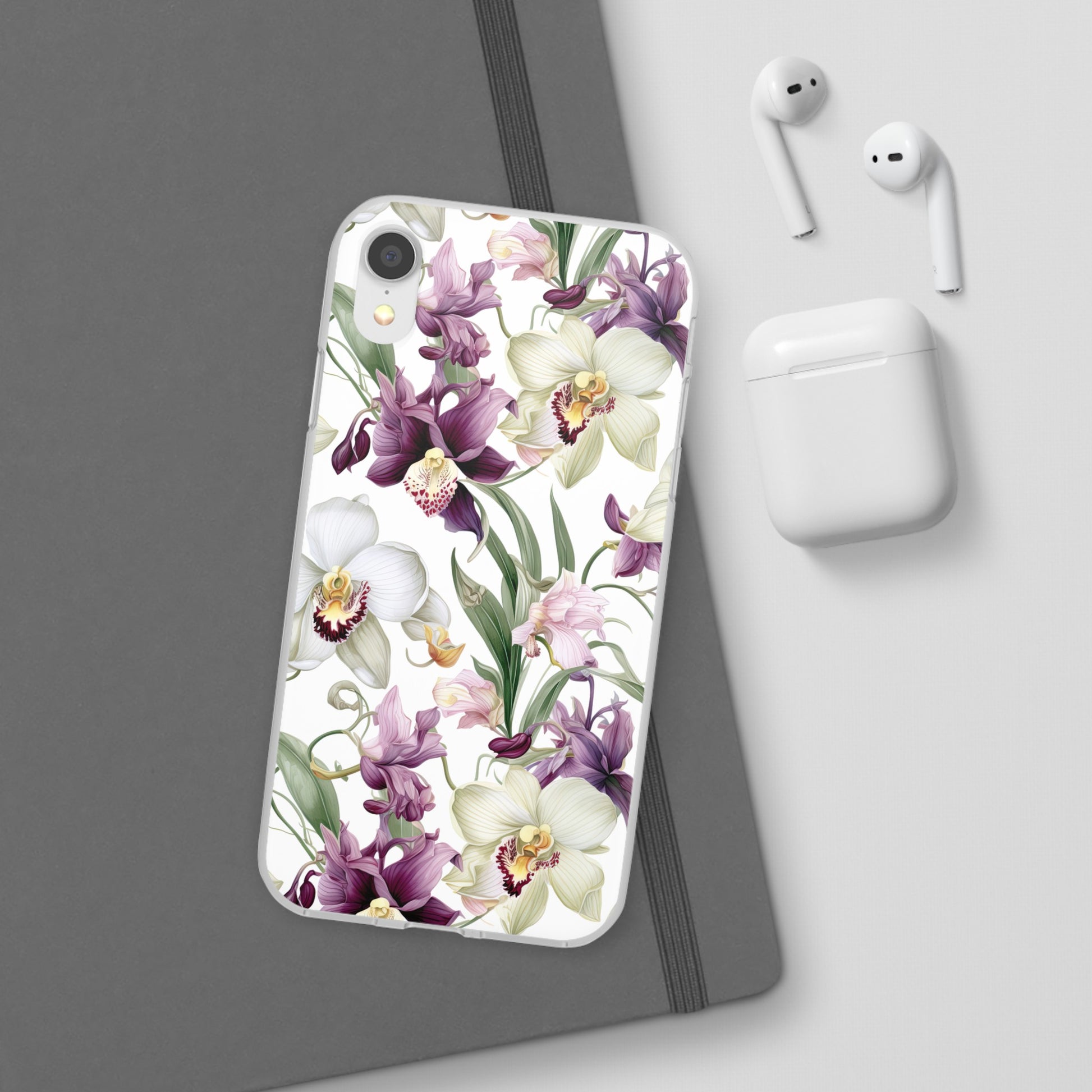 Étui de téléphone flexible orchidée lilas 