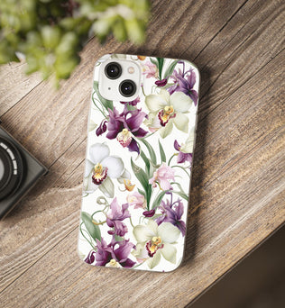 Étui de téléphone flexible orchidée lilas 