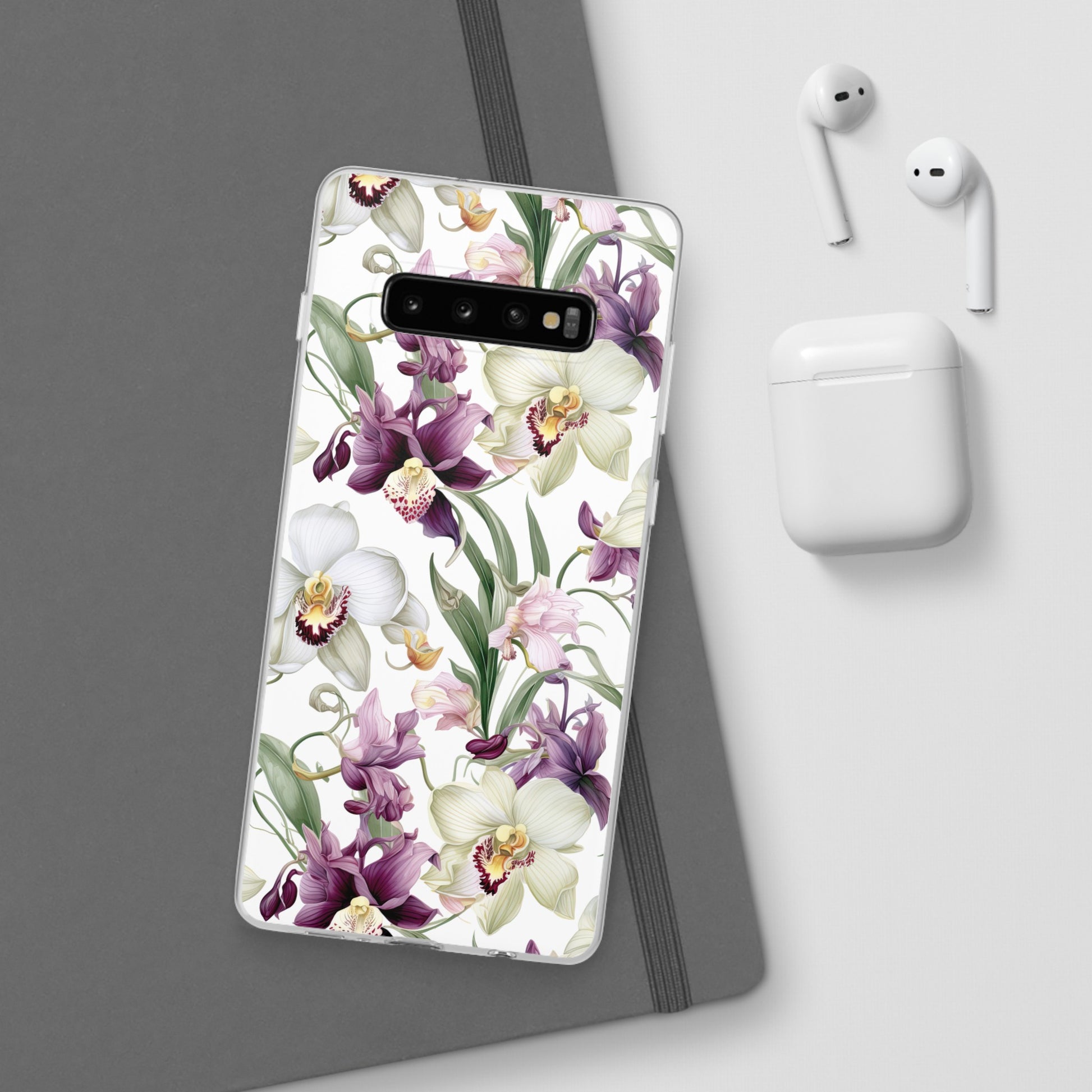 Étui de téléphone flexible orchidée lilas 