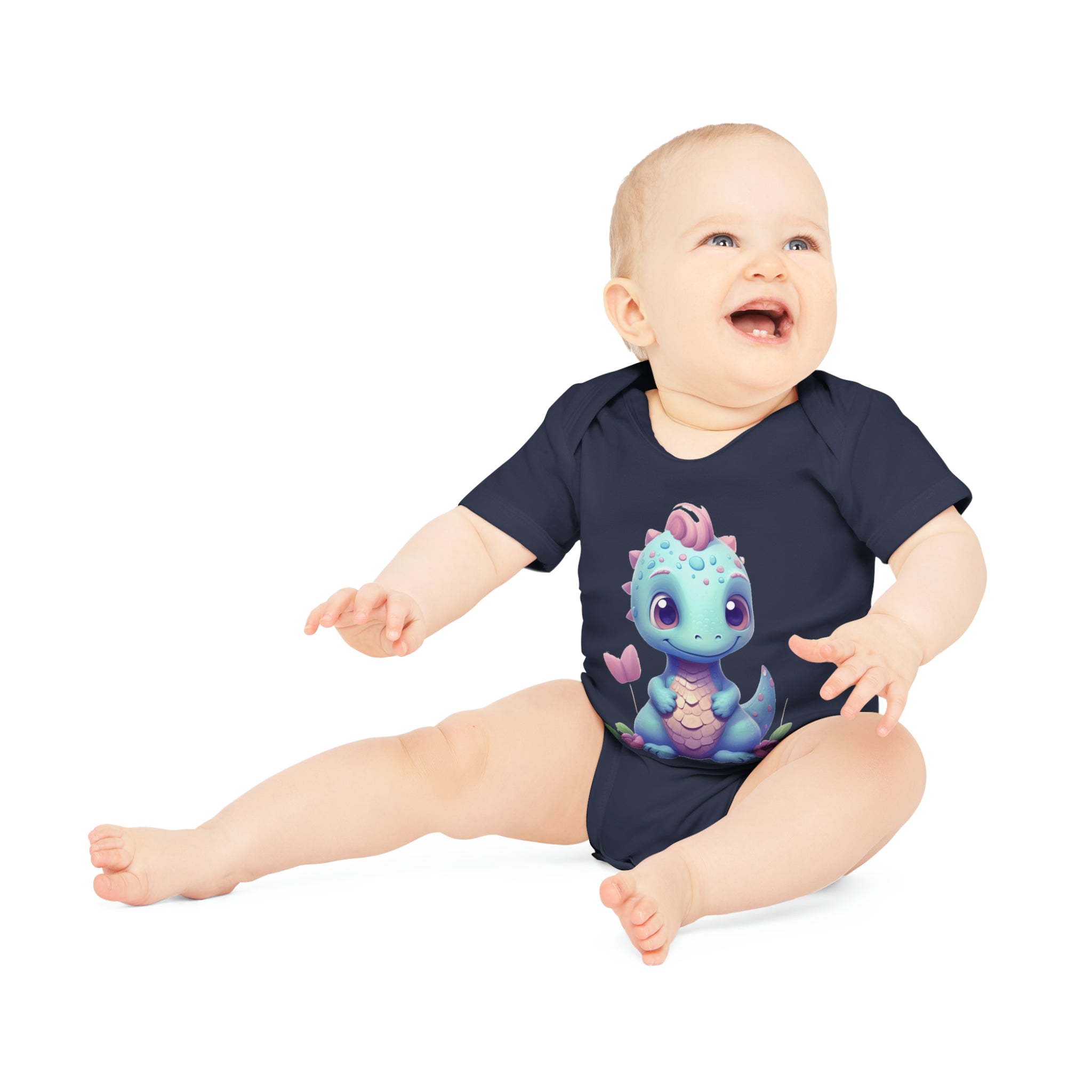 Short-Sleeve Baby Dino Body - Eco-Friendly