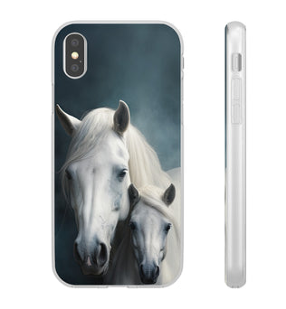 Étui de téléphone flexible cheval blanc 