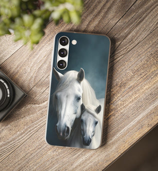 Flexible White Horse Phone Case