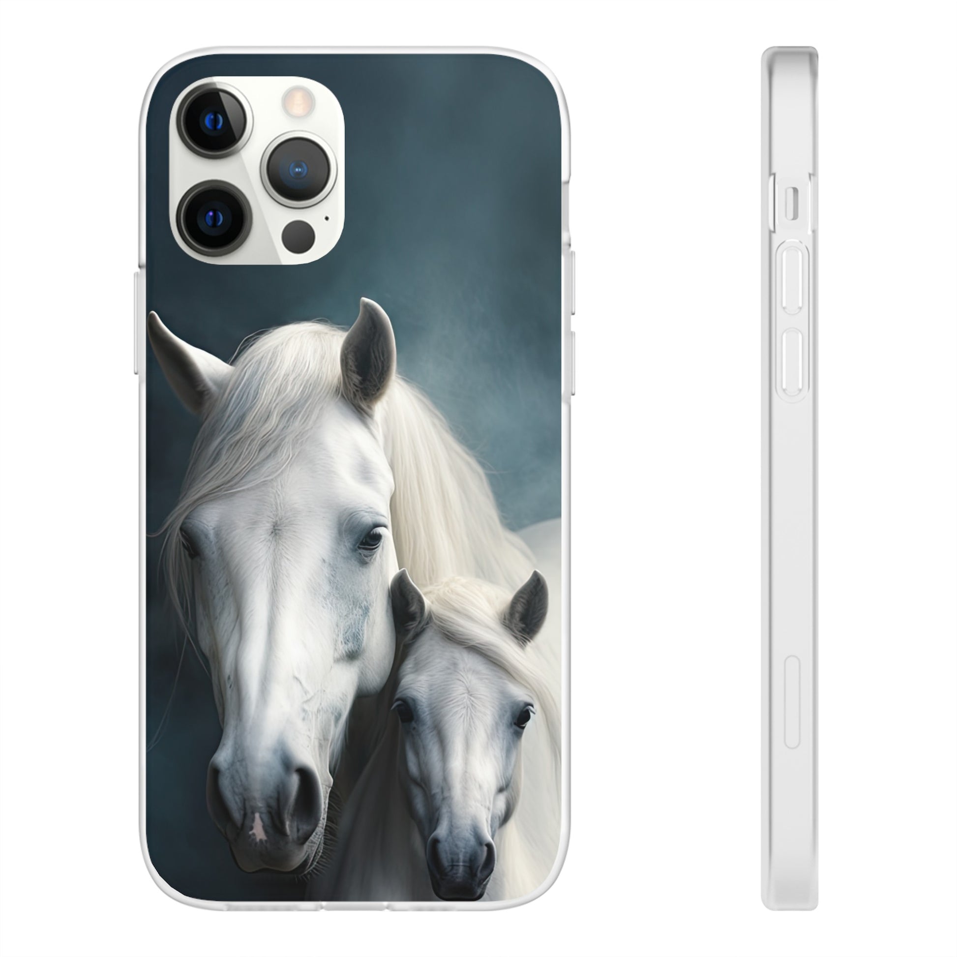 Flexible White Horse Phone Case