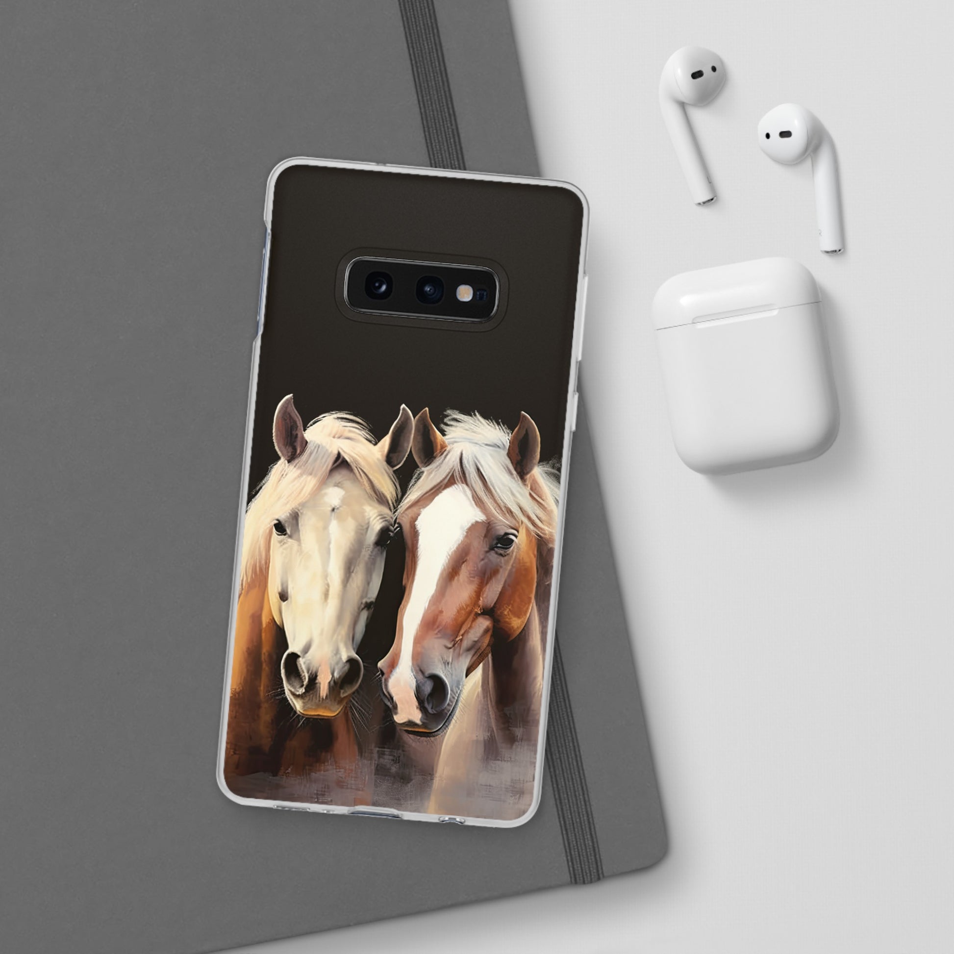 Étui de téléphone flexible pour chevaux « Compagnons fiables »