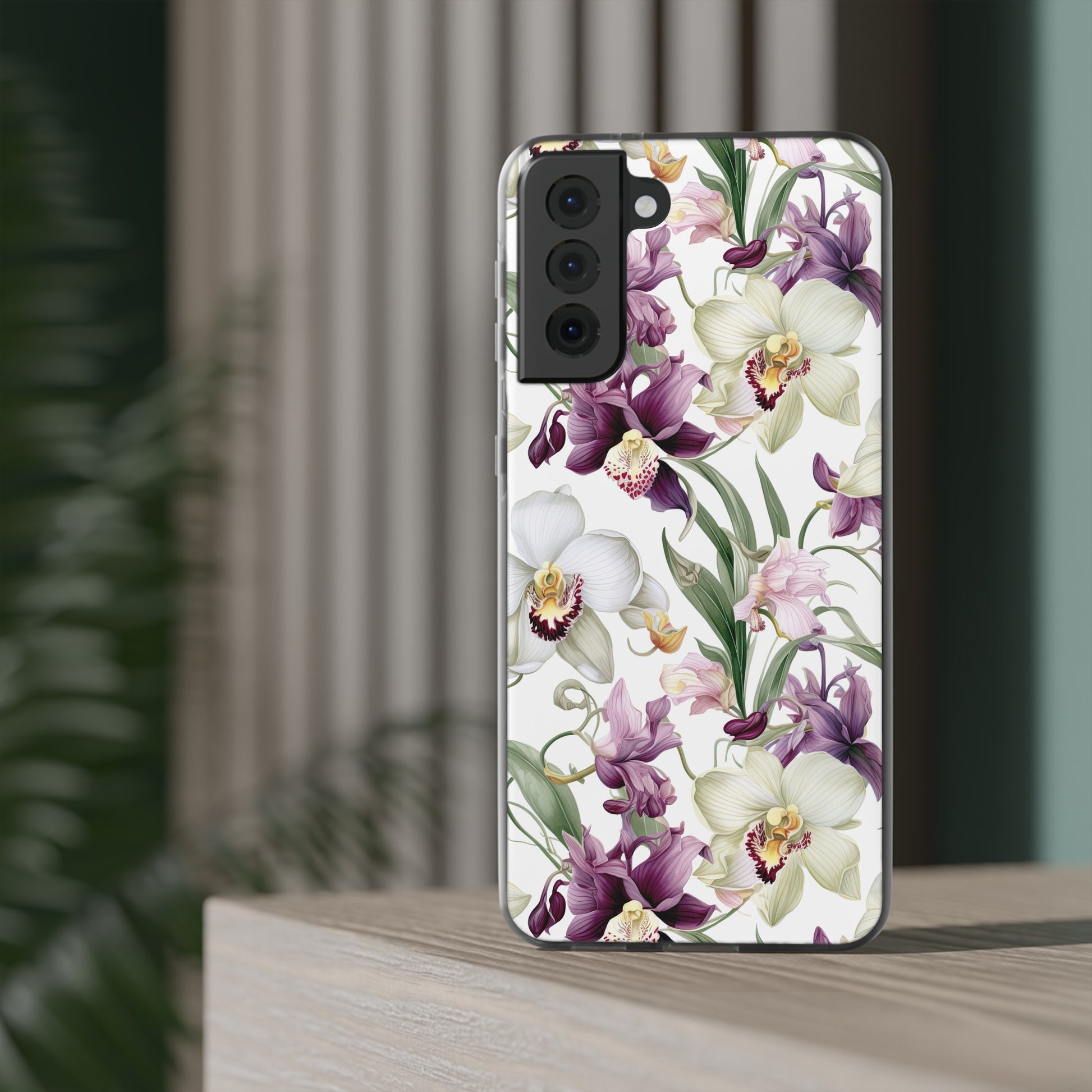 Étui de téléphone flexible orchidée lilas 