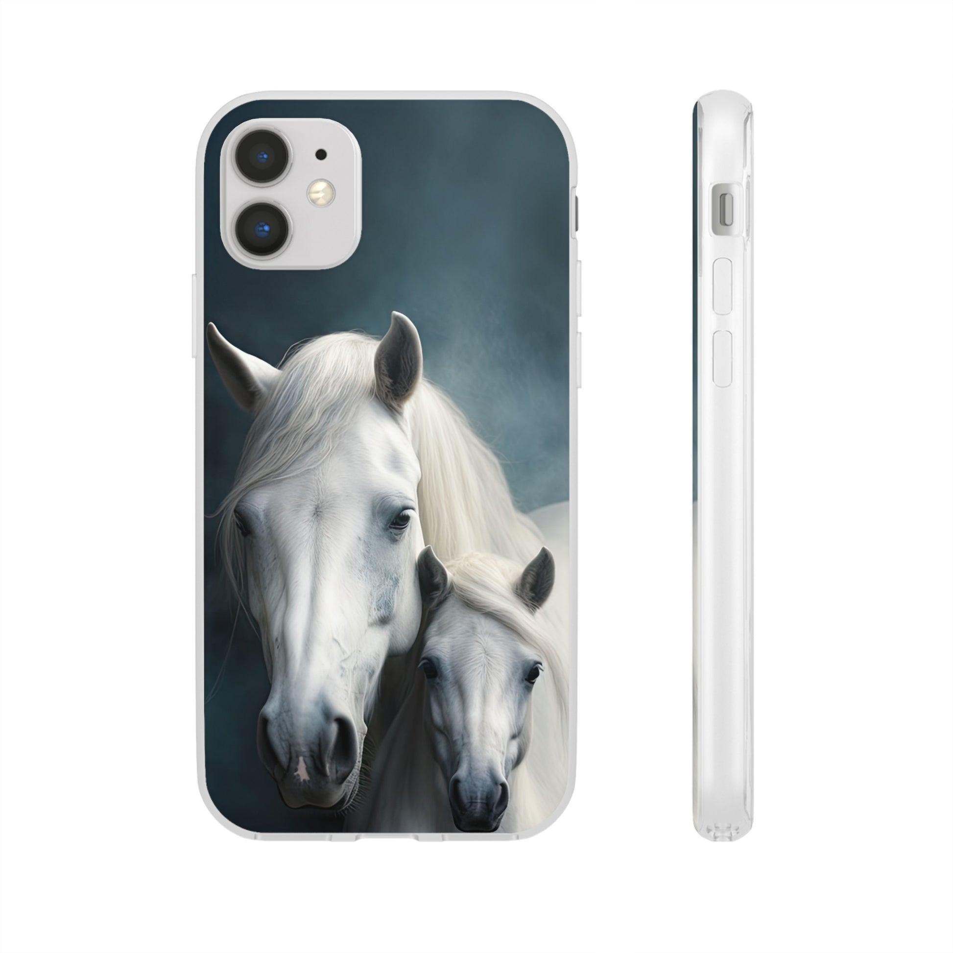 Flexible White Horse Phone Case