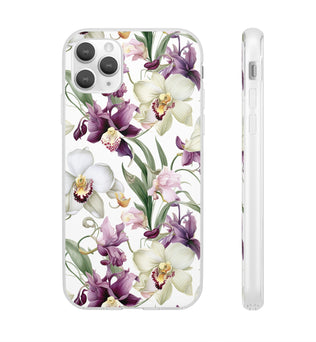 Étui de téléphone flexible orchidée lilas 