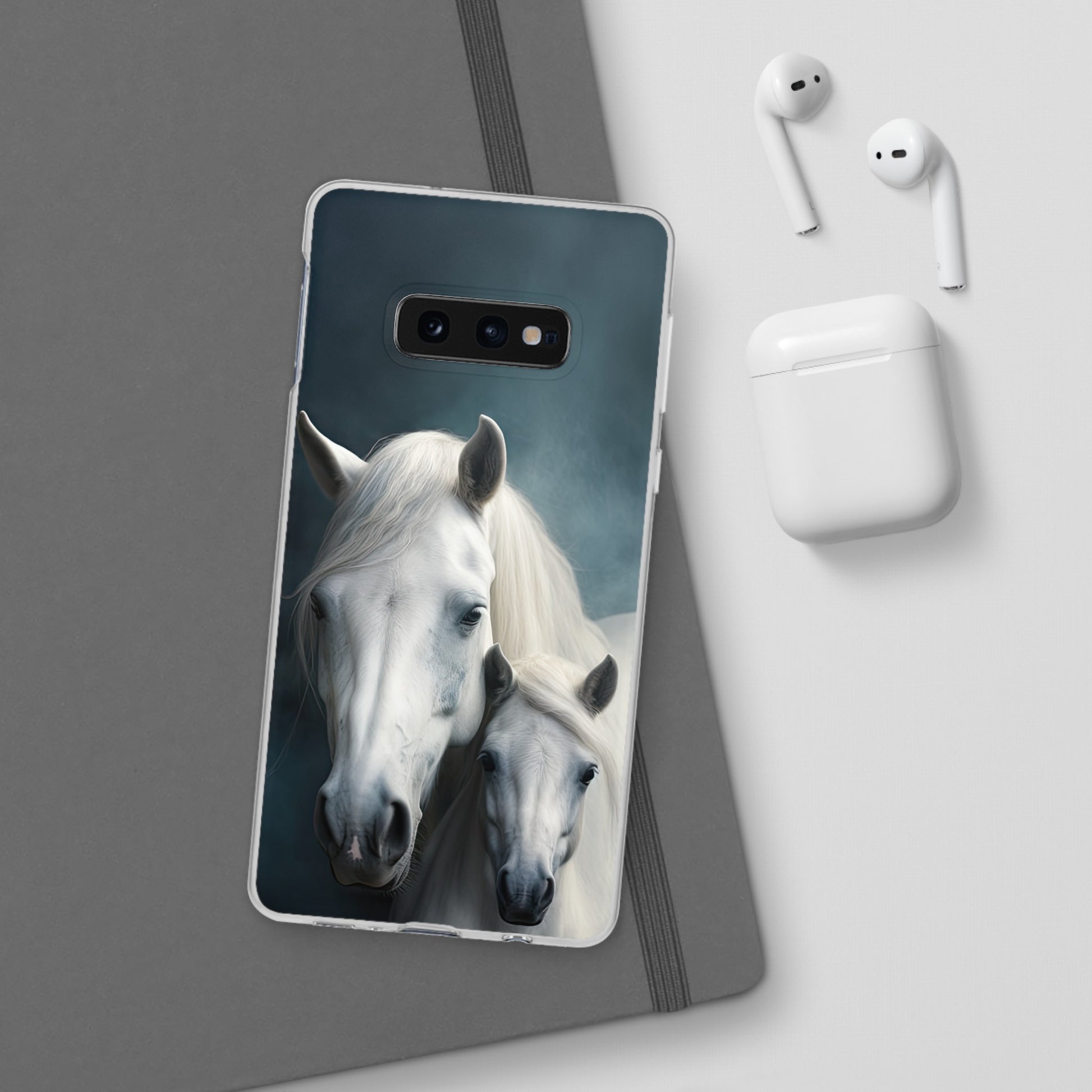 Étui de téléphone flexible cheval blanc 