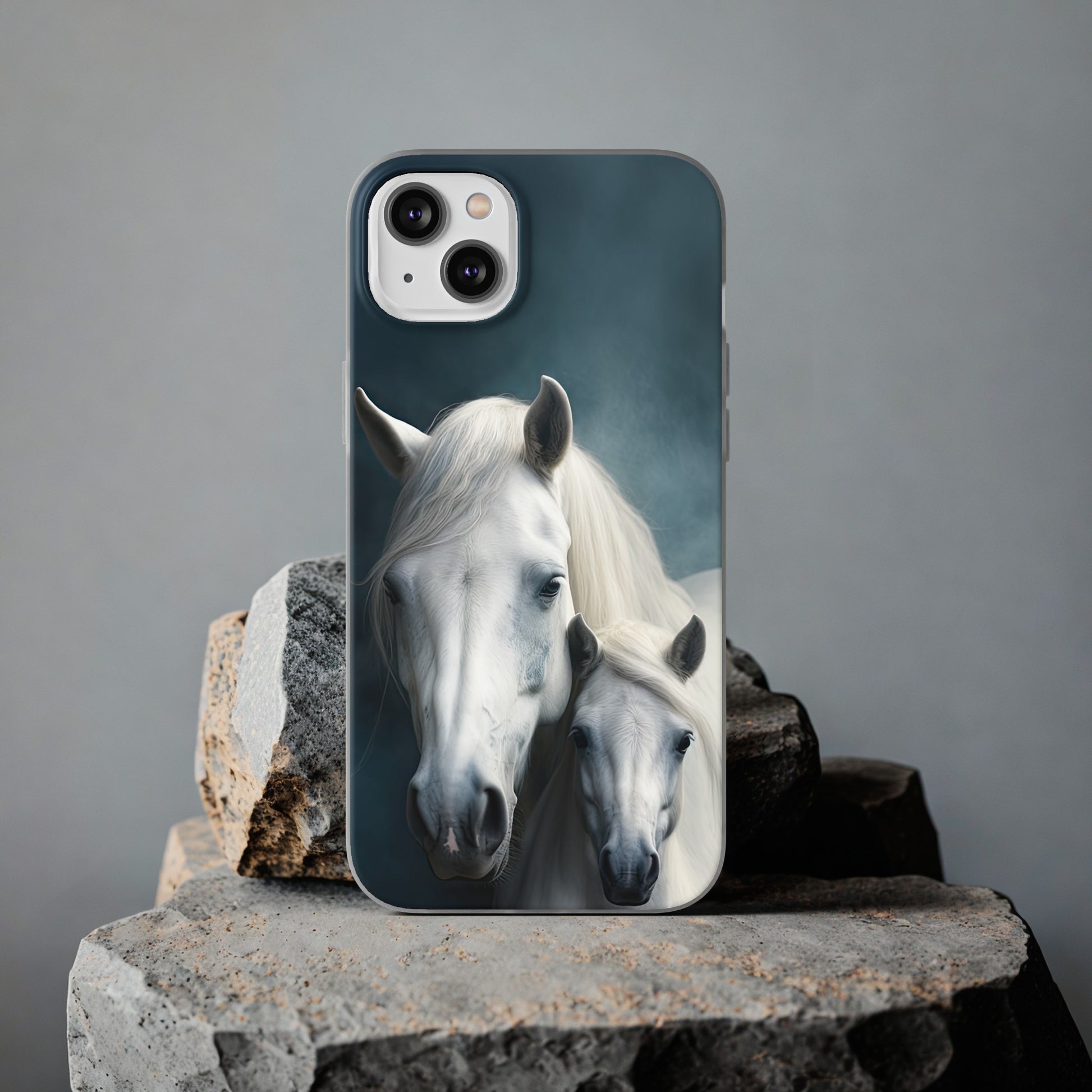 Flexible White Horse Phone Case