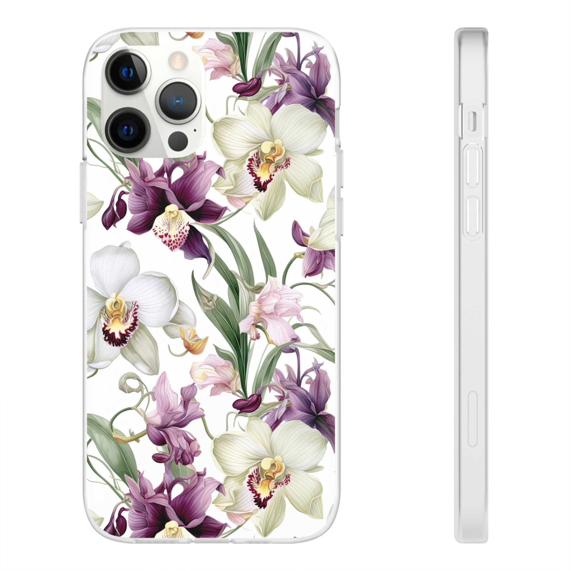 Étui de téléphone flexible orchidée lilas 