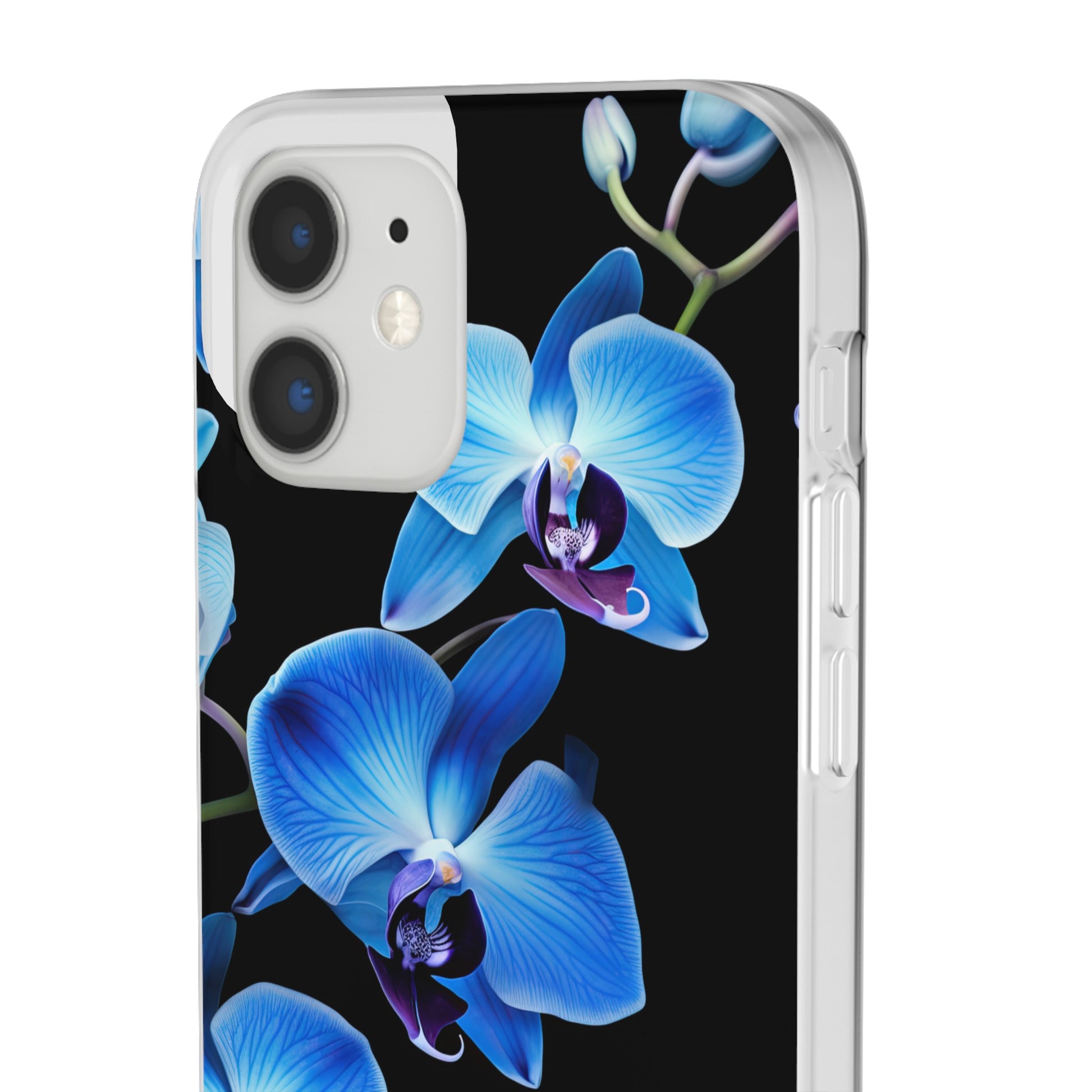 Coques de téléphone flexibles orchidée bleue