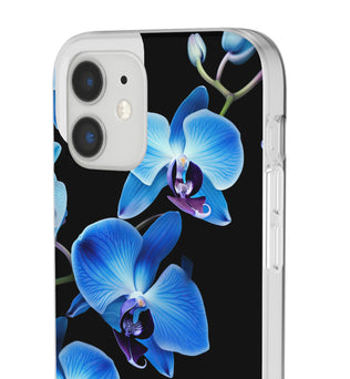 Coques de téléphone flexibles orchidée bleue