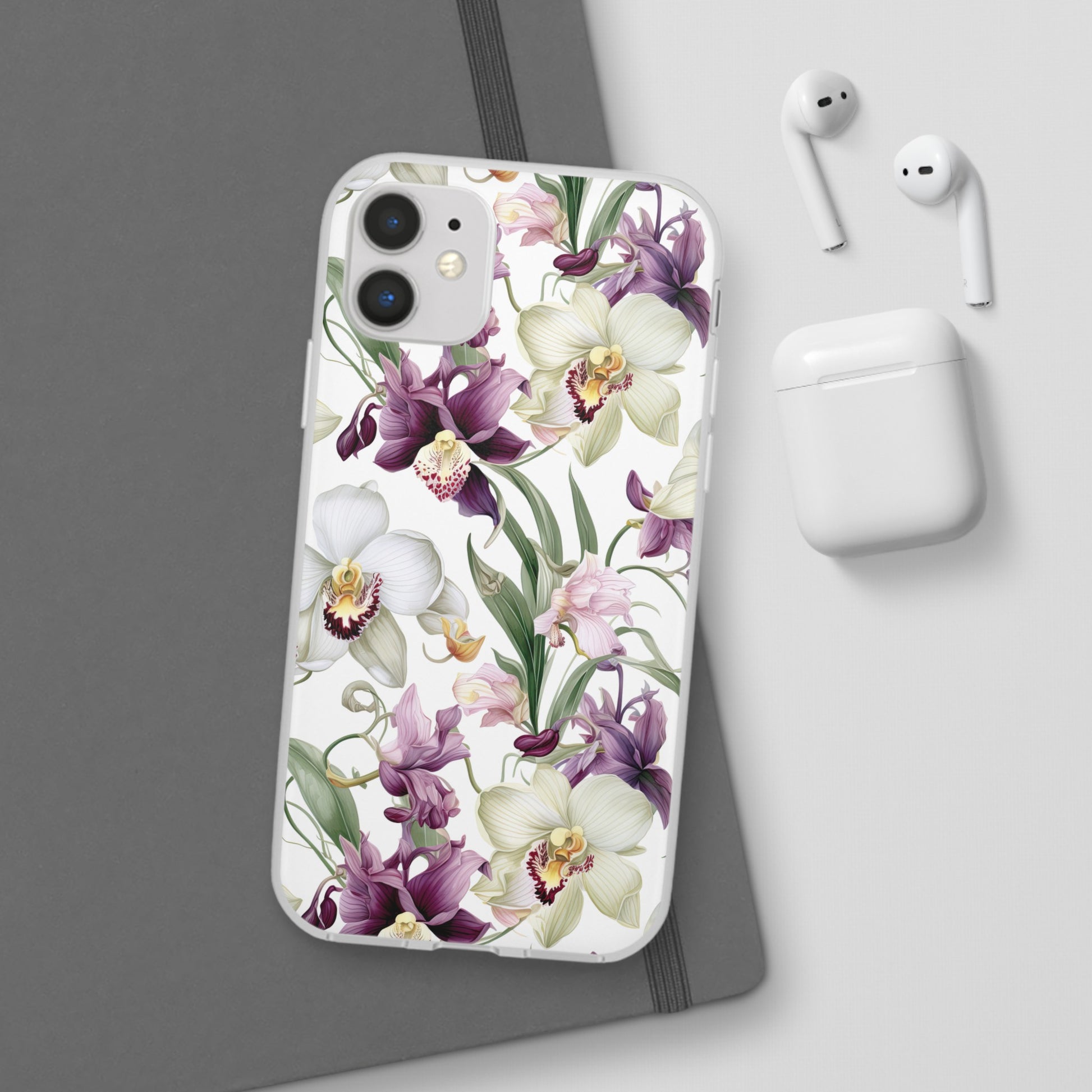 Étui de téléphone flexible orchidée lilas 