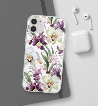 Étui de téléphone flexible orchidée lilas 